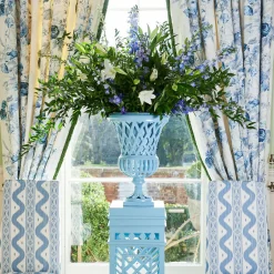 Adelaide Blue Lattice Urn & Pedestal