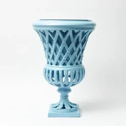 Adelaide Blue Lattice Urn & Pedestal