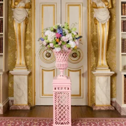 Adelaide Pink Lattice Urn & Pedestal