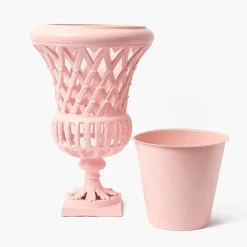 Adelaide Pink Lattice Urn & Pedestal