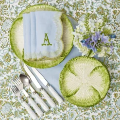 Alathea Blue & Green Linen Napkins (Set of 4)