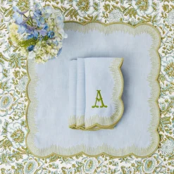 Alathea Blue & Green Linen Napkins (Set of 4)