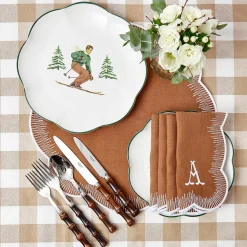 Alathea Caramel Linen Placemats & Napkins (Set of 4)