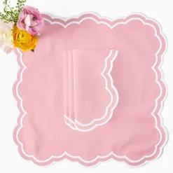 Allegra Pink Placemats & Napkins (Set of 4)