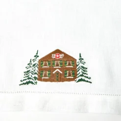 Alpine Chalet White Linen Napkins (Set of 4)