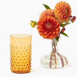 Amber Hobnail Glasses (Set of 6)