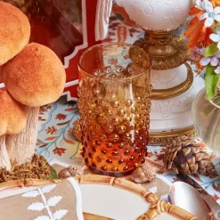 Amber Hobnail Glasses (Set of 6)