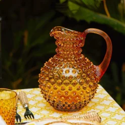 Amber Hobnail Jug