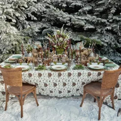 Angelina Chestnut & Green Placemats & Napkins (Set of 4)
