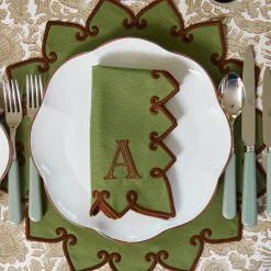 Angelina Forest Green & Brown Napkins (Set of 4)