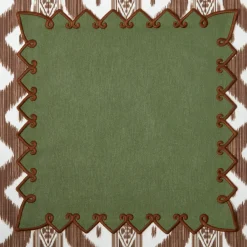 Angelina Forest Green & Brown Napkins (Set of 4)