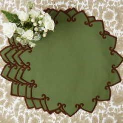 Angelina Forest Green & Brown Placemats (Set of 4)