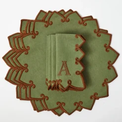 Angelina Forest Green & Brown Placemats (Set of 4)