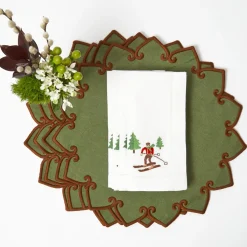 Angelina Forest Green & Brown Placemats (Set of 4)