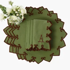 Angelina Forest Green & Brown Placemats (Set of 4)