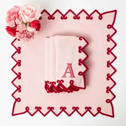 Angelina Pink & Red Napkins (Set of 4)