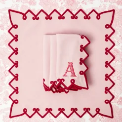 Angelina Pink & Red Placemats & Napkins (Set of 4)