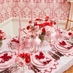 Angelina Pink & Red Placemats & Napkins (Set of 4)