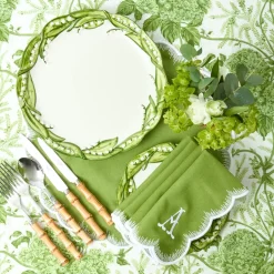 Apple Green Isabella Round Placemats (Set of 4)