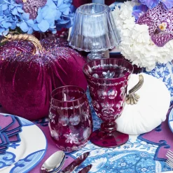 Aubergine Anita Engraved Glass (Set of 4)
