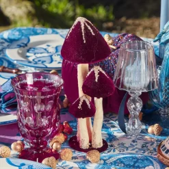 Aubergine Glitter Velvet Mushroom Family