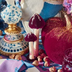 Aubergine Glitter Velvet Mushroom Family