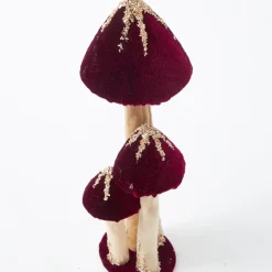 Aubergine Glitter Velvet Mushroom Family