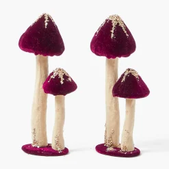 Aubergine Glitter Velvet Mushroom Family