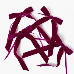 Aubergine Velvet Bow (Set of 4) - 20cm