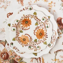 Autumn Flowers Dinner & Starter Plates (Set of 8)