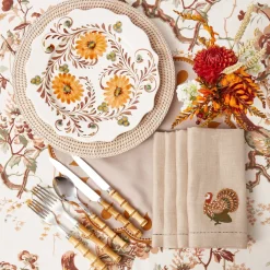 Autumn Flowers Dinner & Starter Plates (Set of 8)