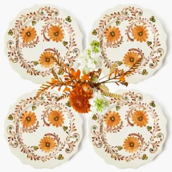Autumn Flowers Starter Plates (Set of 4)