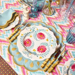 Bettina Blue & Caramel Placemats & Napkins (Set of 4)