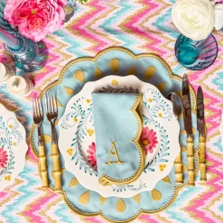 Bettina Blue & Caramel Placemats & Napkins (Set of 4)