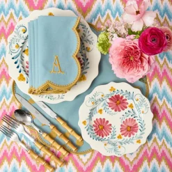 Bettina Blue & Caramel Napkins (Set of 4)