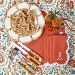 Bettina Burnt Orange Placemats & Napkins (Set of 4)