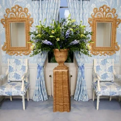 Bettina Rattan Urn & Pedestal