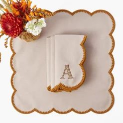 Bettina Taupe & Mustard Napkins (Set of 4)