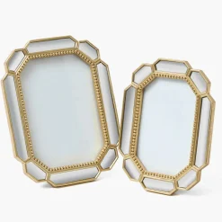 Beveled Edge Mirror Photo Frames (Set of 2)