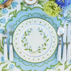 Blue & Green Josephine Garland Dinner & Starter Plates (Set of 8)