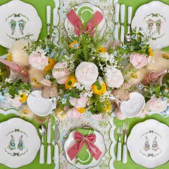 Blue & Pink Cottontail Bunny Dinner Plates (Set of 4)