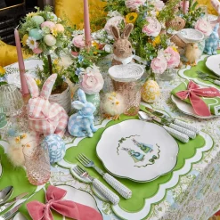 Blue & Pink Cottontail Bunny Dinner Plates (Set of 4)