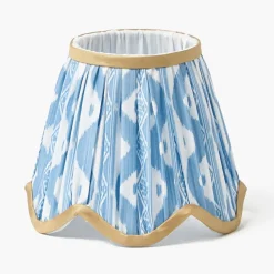 Blue & Putty Deep Scalloped Lampshade (18cm)