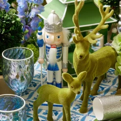 Blue & White Glitter Nutcrackers (Pair)