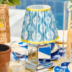 Blue & Yellow Ikat Lampshade (18cm)