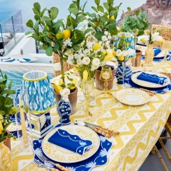 Blue & Yellow Ikat Lampshade (18cm)