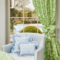 Blue Bamboo Trellis Fabric