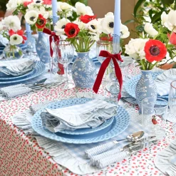 Blue Basketweave Dinner & Starter Plates (Set of 8)
