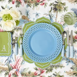 Blue Basketweave Dinner Plates (Set of 4)