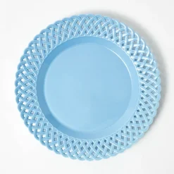 Blue Basketweave Dinner Plate